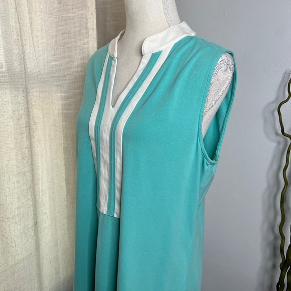 Spartina 449 Tunic Dress Sleeveless Turquoise Blue Stretch Beach Women's Size XL - Picture 8 of 11